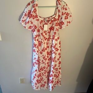 J Crew Red Floral Maxi Dress